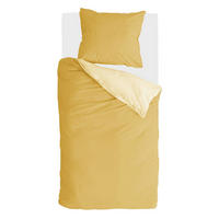 BETTWÄSCHE Byrklund 2-teilig 135x200/80x80cm Side Way Ocher-Yellow/White - Beige/Weiß, Naturmaterialien (135/200cm)