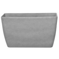 BLUMENTOPF hellgrau rechteckig 74/32/45 cm Baris - Hellgrau, Stein (45cm) - Beliani