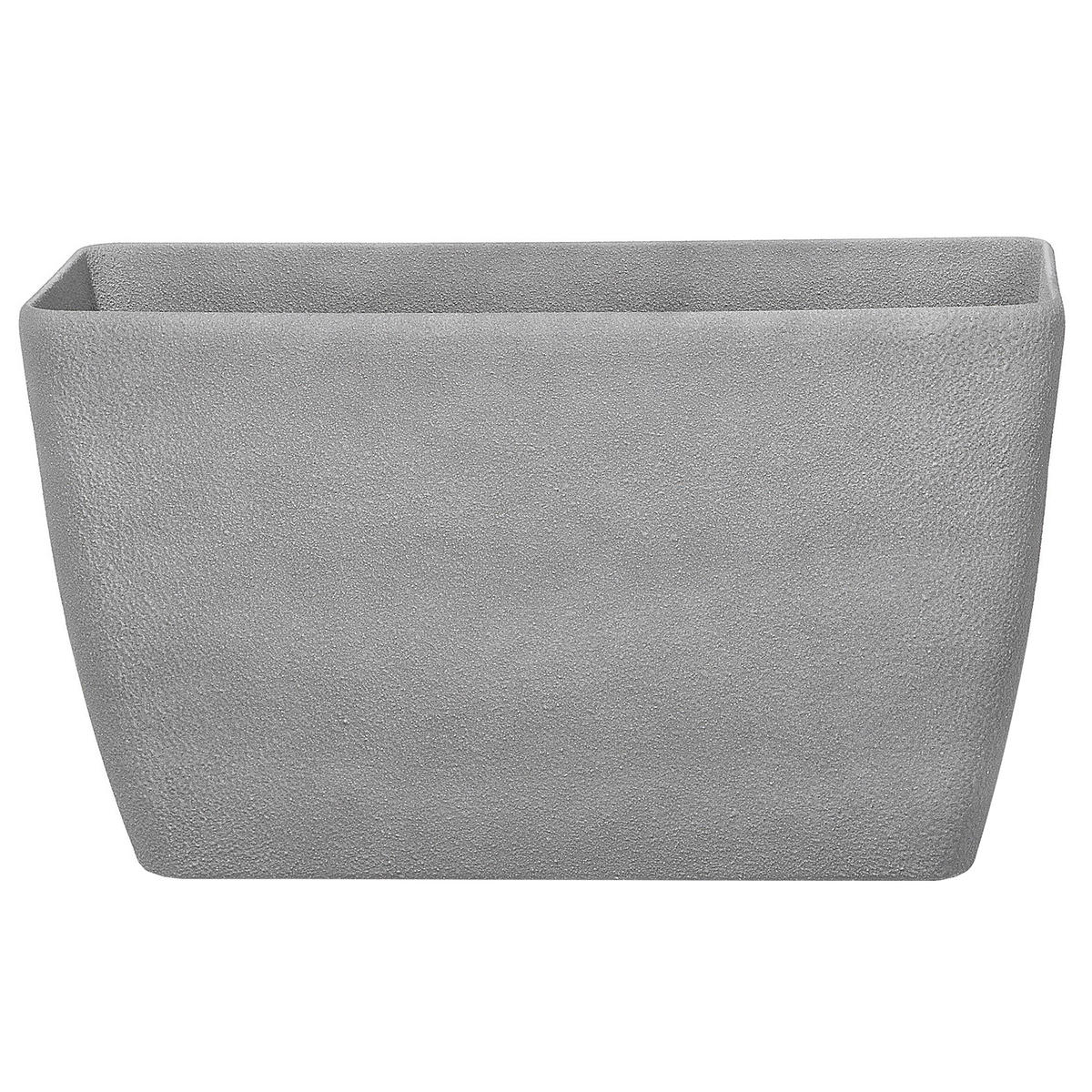 BLUMENTOPF hellgrau rechteckig 74/32/45 cm Baris - Hellgrau, Stein (45cm) - Beliani