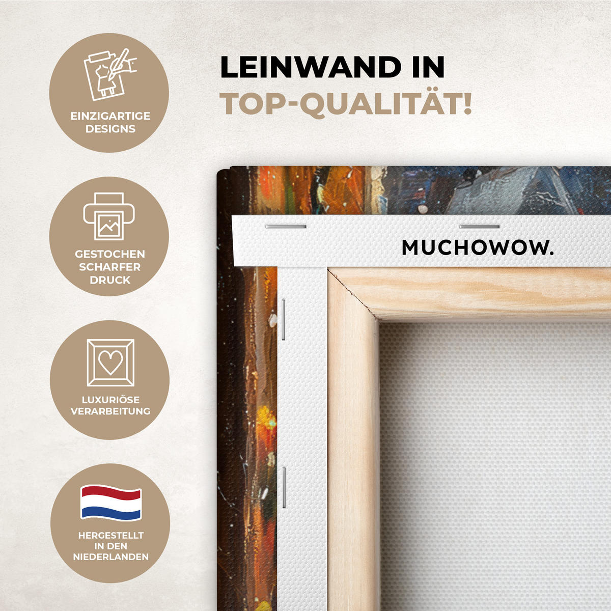 LEINWANDBILD Katze - Weihnachten - Winter - Tier 60x80 cm - Bernsteinfarben, Textil (60/80cm) - MuchoWow