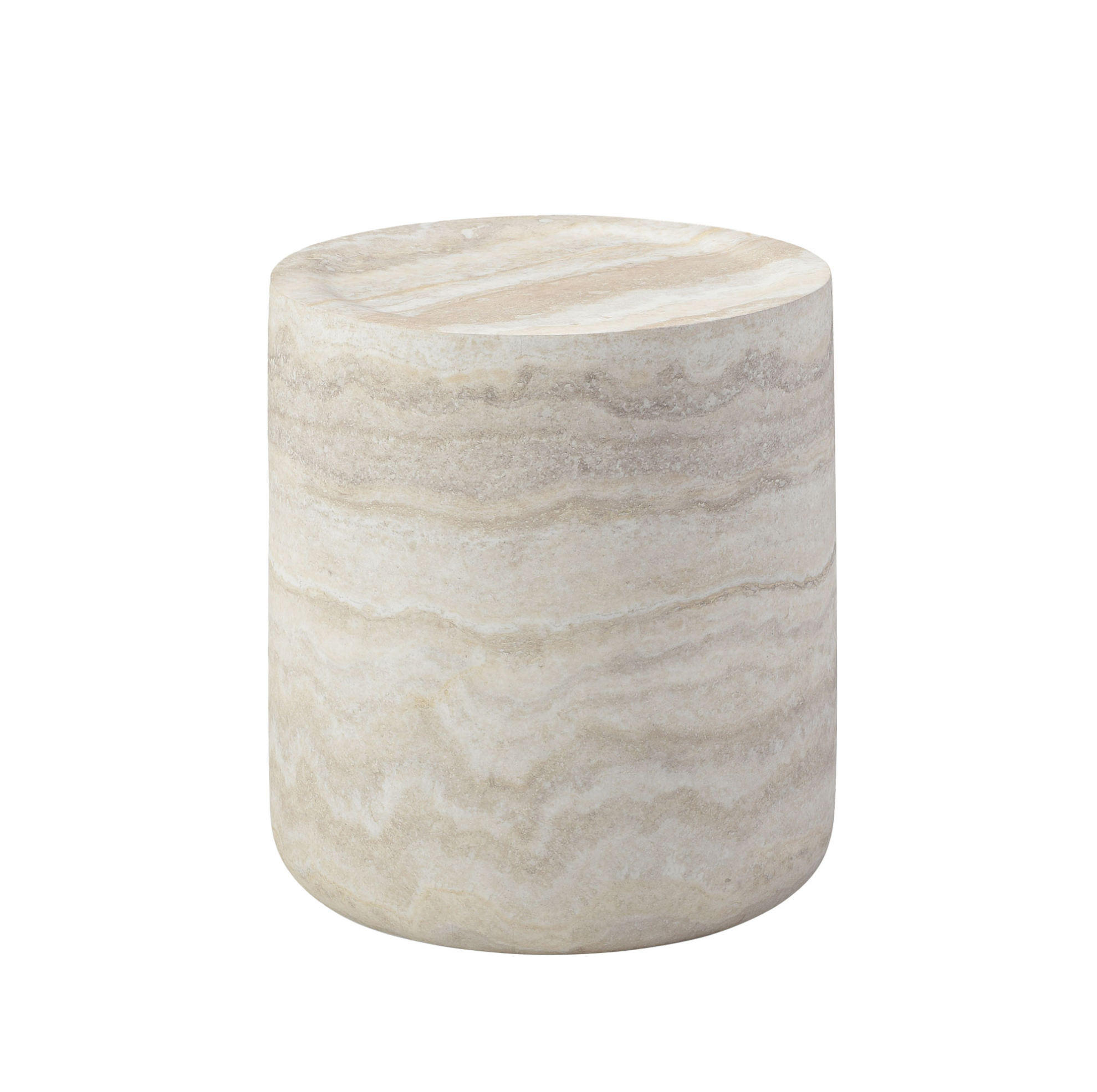 BEISTELLTISCH rund 40/45 cm in Beige aus Fiberglas mit strukturierter Oberfläche - Beige, Glas (40/40/45cm) - BEAOK