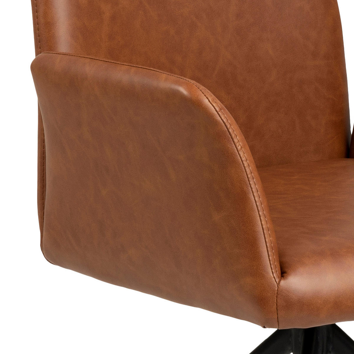 ARMLEHNSTUHL cognac Kunstleder, Metall schwarz - Braun, Holzwerkstoff (56/88/54cm) - ebuy24