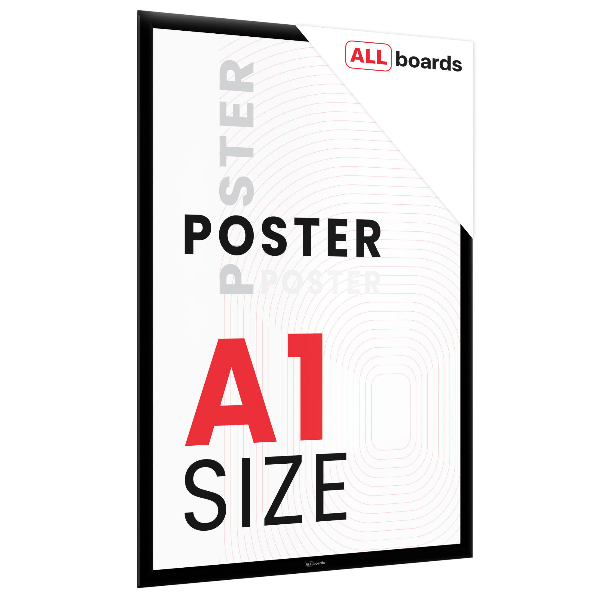 PLAKATRAHMEN, Klapprahmen A1-Format, Schwarz - Schwarz, Metall (59.4/84.1/2.5cm) - ALLboards