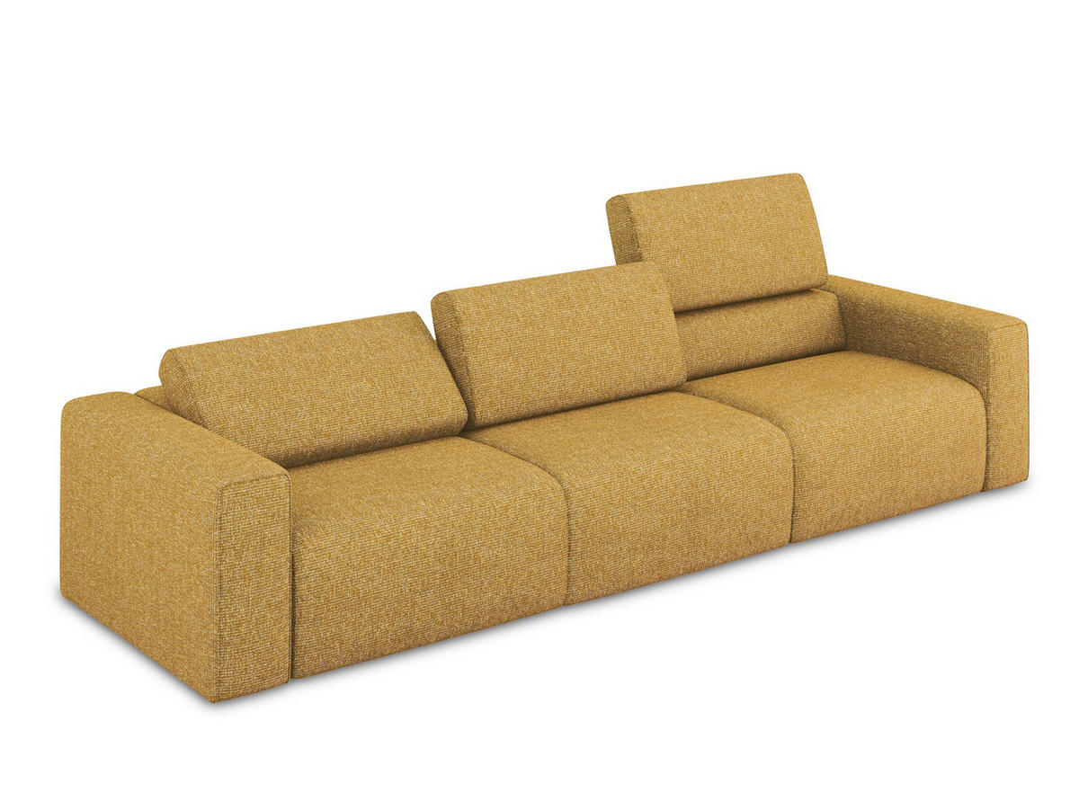 4-SITZER-SOFA Strukturstoff Stoff Gelb - Currygelb/Gelb, Kunststoff/Textil (314/80/103cm) - Makamii