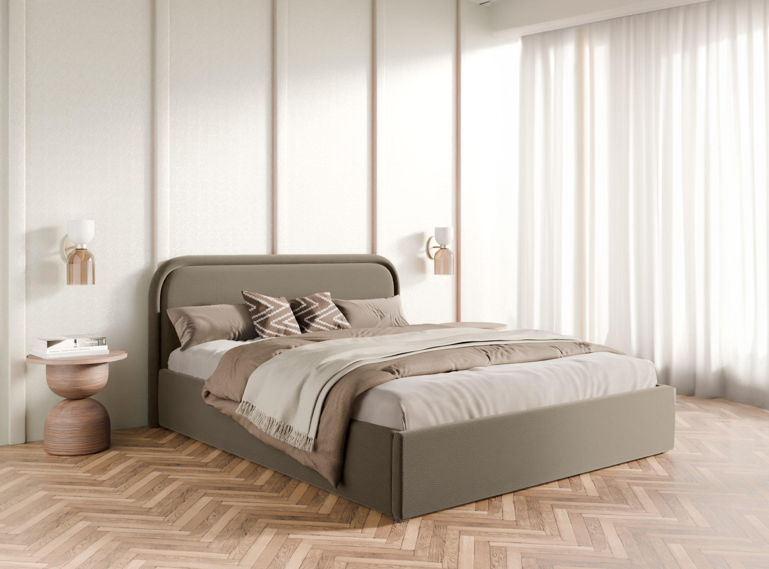 POLSTERBETT Juko 180x200 cm, Braun - Braun, Textil (180/200cm) - Fedve