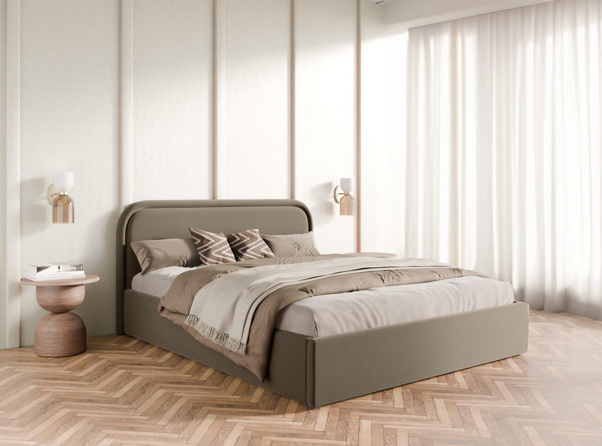 POLSTERBETT Juko 180x200 cm, Braun - Braun, Textil (180/200cm) - Fedve