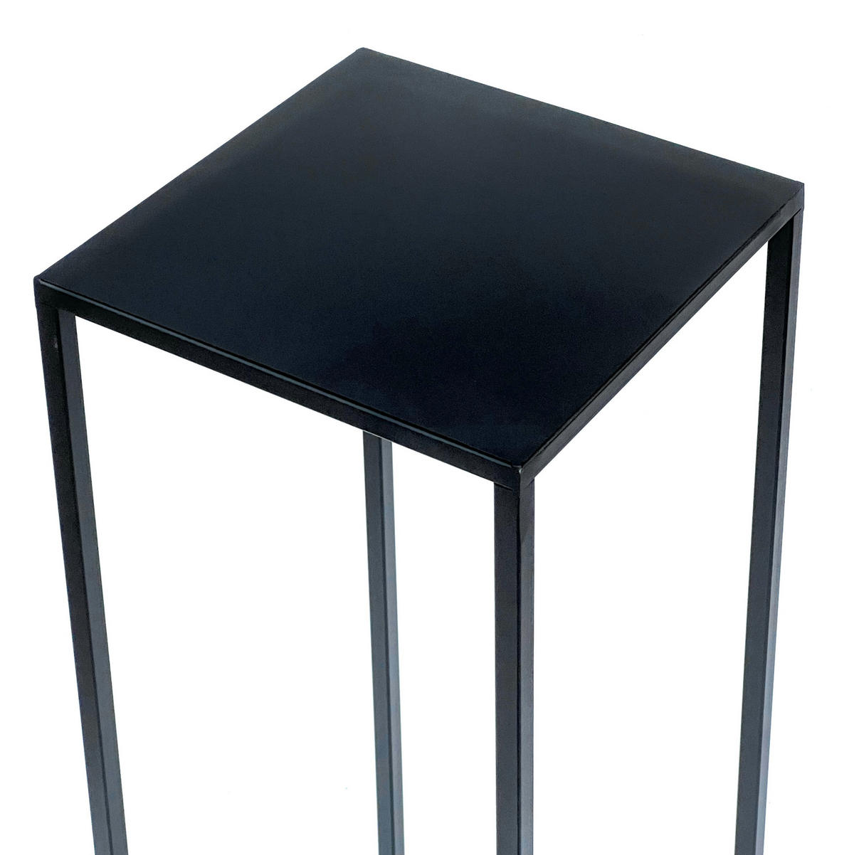 BLUMENHOCKER Metall Schwarz Eckig 70 cm 96350 - Schwarz, Metall (24/70/24cm) - DanDiBo