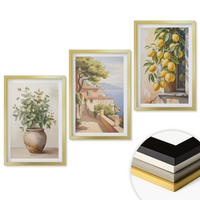 WANDBILDER 3er Set - 40x60 cm Goldrahmen - Blumen in einer Vase, ein Meer aus Zitronen - Goldfarben, Kunststoff (40/60cm) - ArtPrintCave