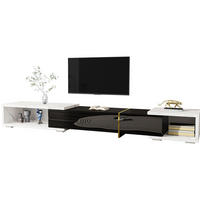 TV-SCHRANK mit 3 Türen und 2 Schubladen in Weiß und Schwarz 190/35/45 cm - Schwarz, Holzwerkstoff (260/30/40cm) - Redom