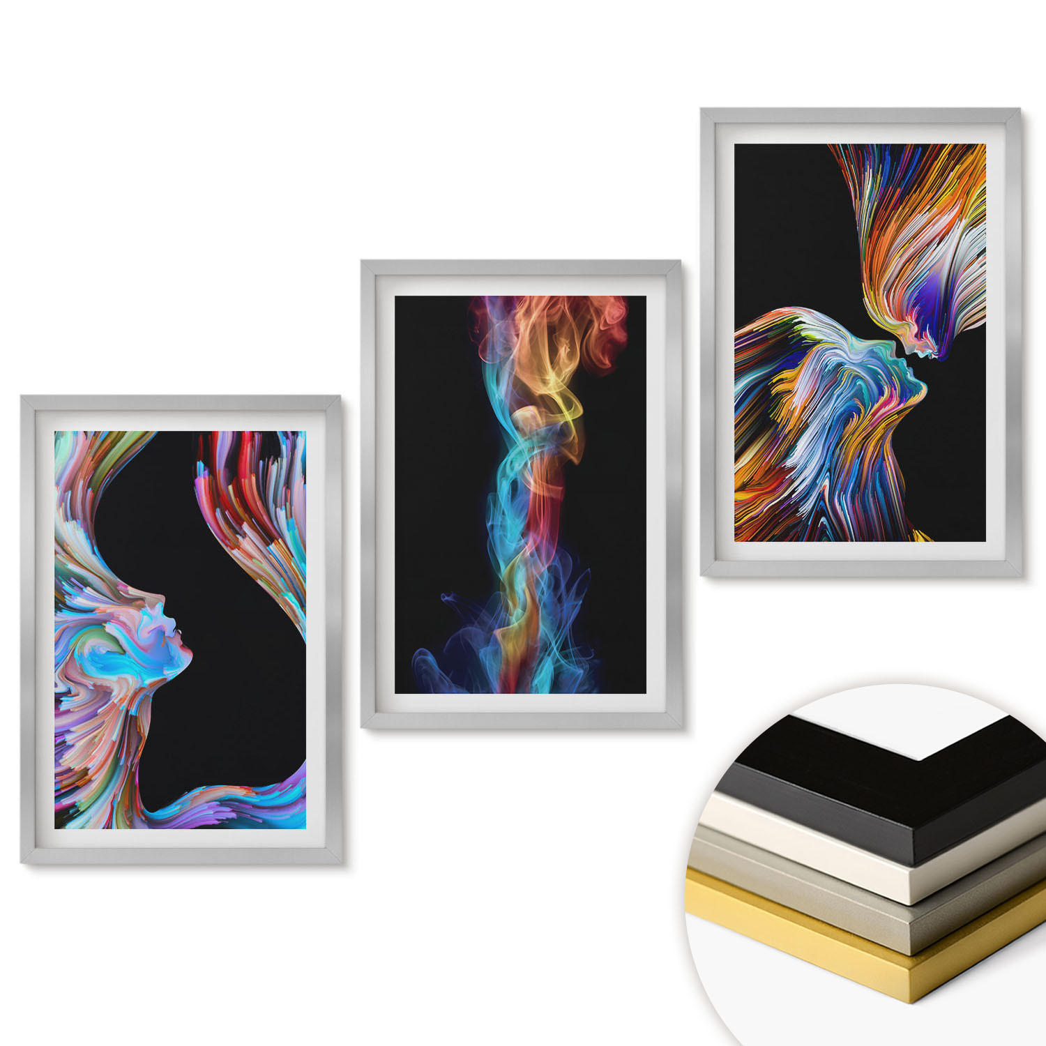 ArtPrintCave Wandbilder Silber 40x60 cm