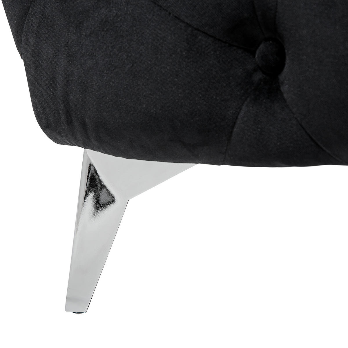 3-SITZER-SOFA Samtstoff Schwarz Sotra - Schwarz, Textil (224/70/85cm) - Beliani