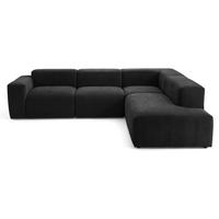 4-SITZER modulares Ecksofa HEAVEN SET 2 Rechts, Breite 300 cm Webstoff Schwarz - Schwarz, Holz/Kunststoff (245/300cm) - Muffo