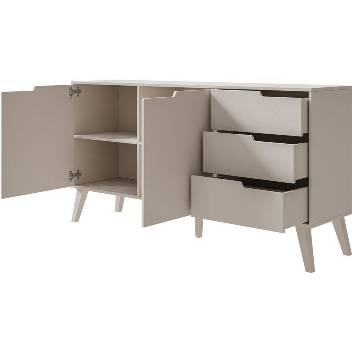 KOMMODE Norel mit 3 Schubalden und 2 Türen, Kaschmir - Kaschmir, Holz/Holzwerkstoff (160/80/40cm) - Beautysofa