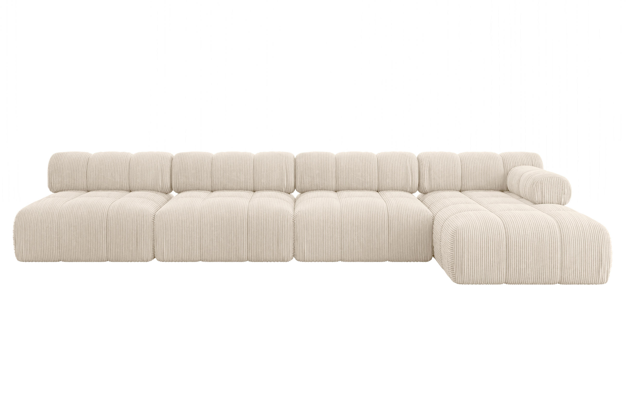 ECKSOFA modulares Sofa Razon-L3 - 380x160x70 cm Beige Cord - Beige, Holzwerkstoff/Textil (380/160cm) - ALTDECOR