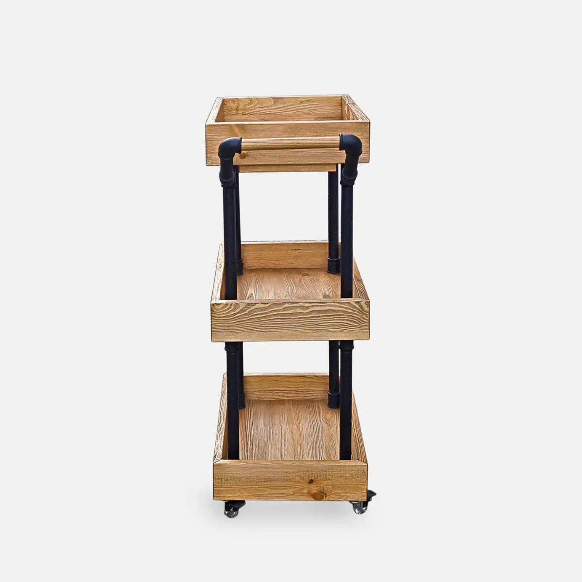 FRISEURWAGEN auf Massivholzrädern - Eichefarben, Holz (50/90/35cm) - Rawood Furniture