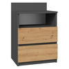 NACHTTISCH MALWA M1 ANTHRAZIT / EICHE ARTISAN - Anthrazit/Eiche Artisan, Holzwerkstoff (40/59/32cm) - CDF