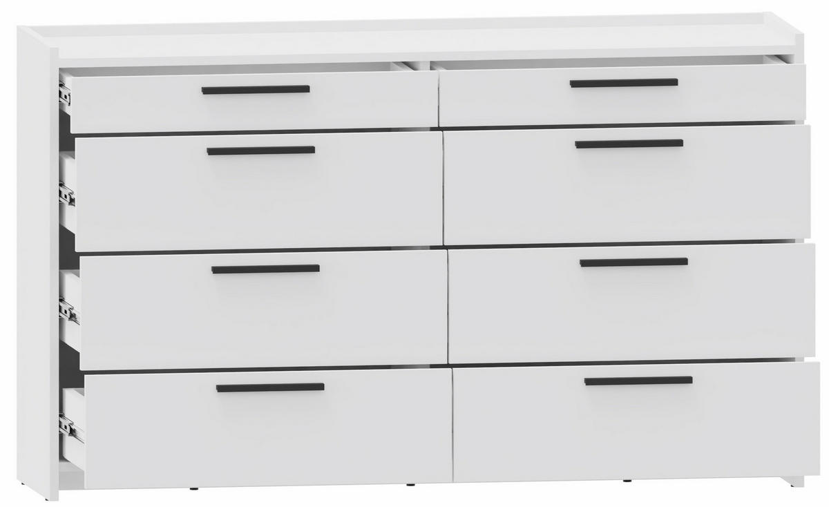 KOMMODE ALTIVO 6SW2SN Weiß 134,4/35,9/80,6 cm - Weiß, Holzwerkstoff (134.4/80.6/35.9cm) - Matkam Möbel
