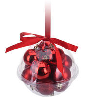 WEIHNACHTSKUGELN 14er-Set Ø 4 cm - Rot, Kunststoff (13/13.5/13cm) - Home Styling Collection