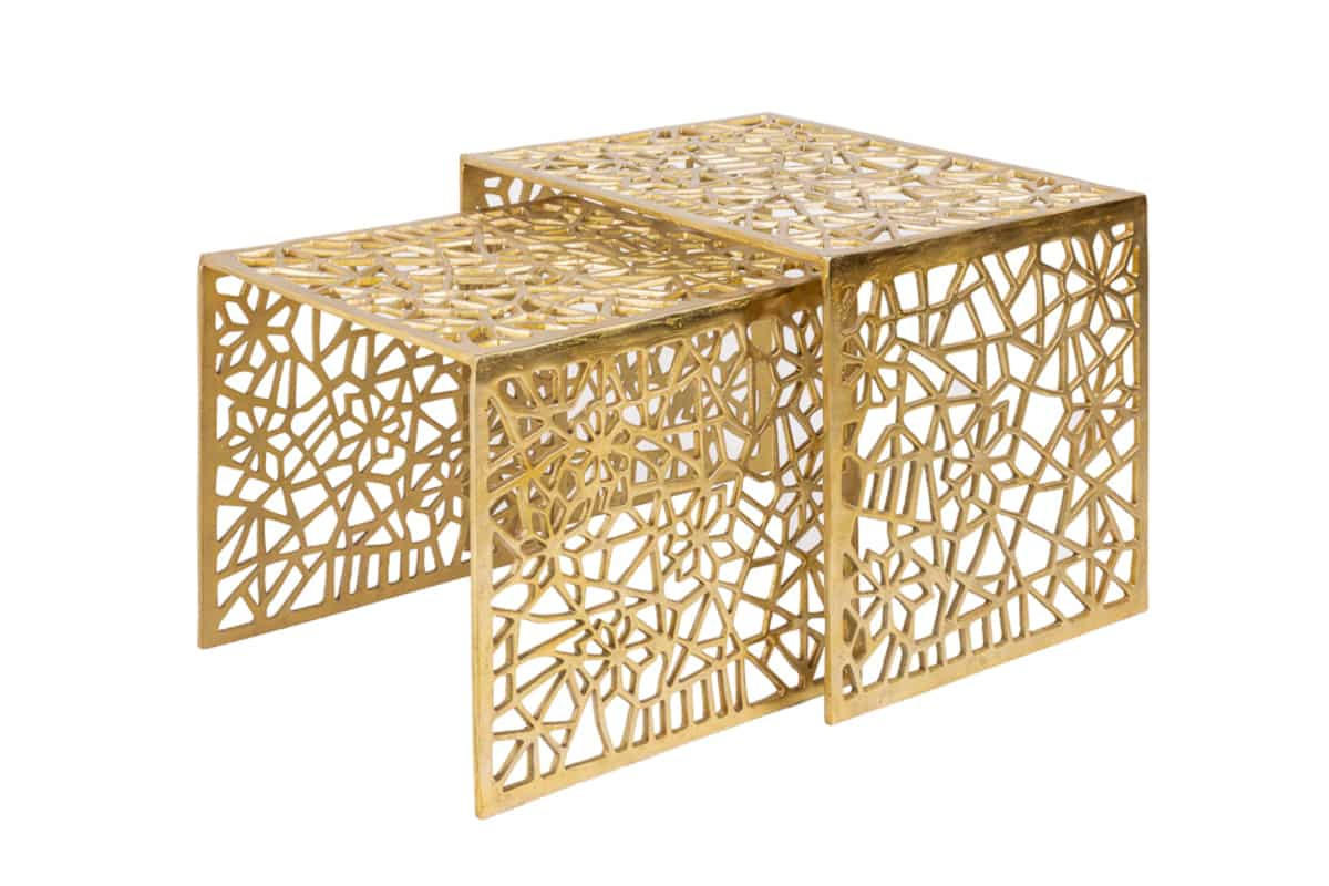 COUCHTISCH ABSTRACT Metall Gold 50 cm - Goldfarben, Metall (39/50/40cm) - riess-ambiente