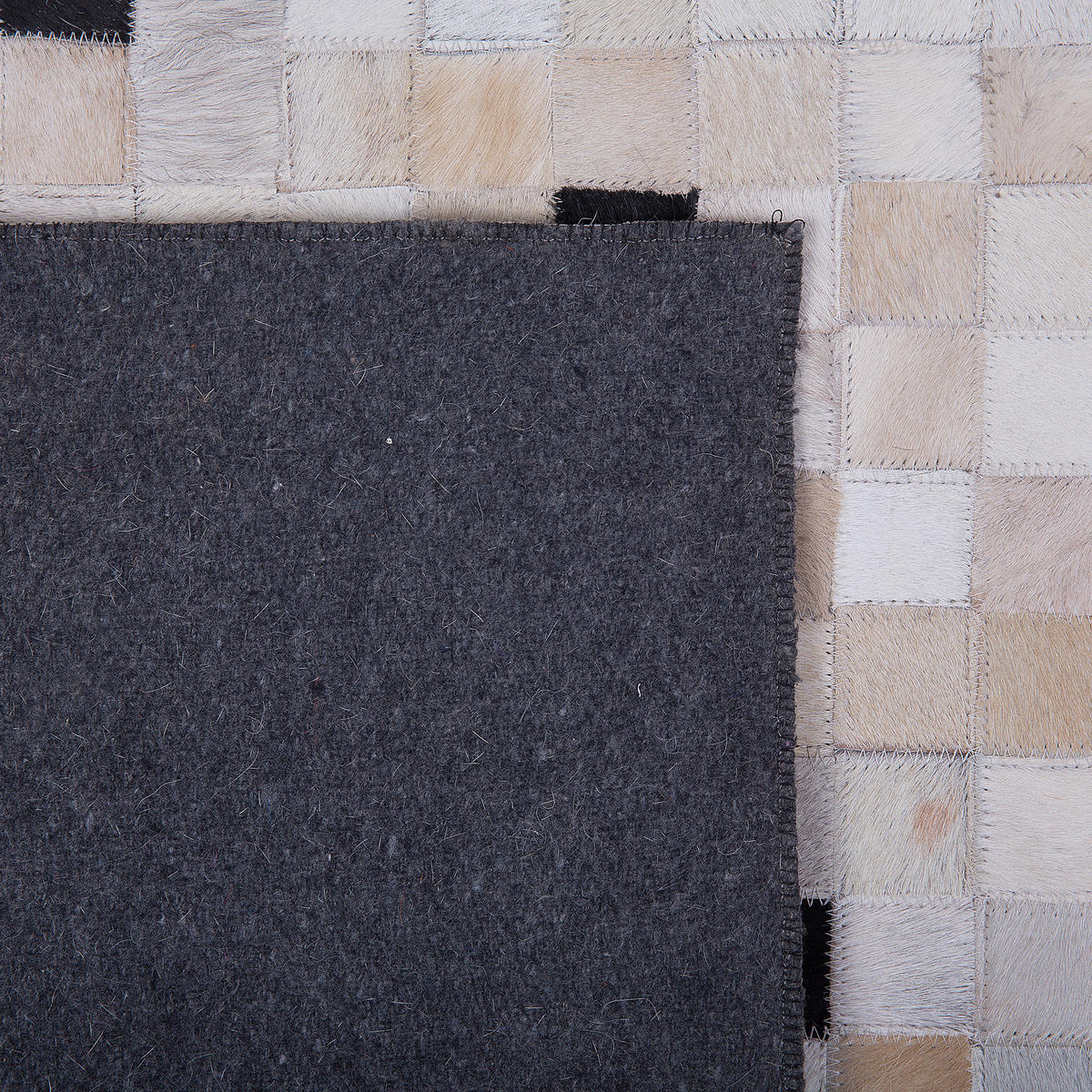 PATCHWORK-TEPPICH Erfelek 200/140 cm - Multicolor, Fell (140/200cm) - Beliani