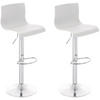 BARHOCKER 2er Set Kunststoff weiß - Chromfarben/Weiß, Kunststoff/Metall (39/84/36cm) - CLP