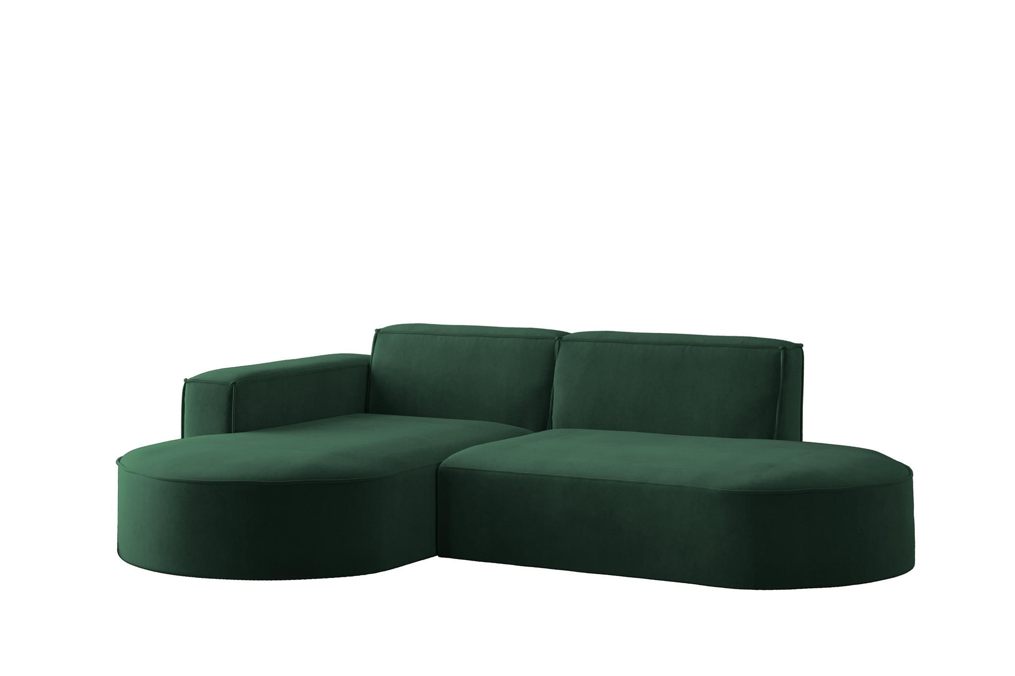 ECKSOFA Palma Xs In Noel - Grün, Holzwerkstoff/Textil (236/165cm) - Fun Möbel