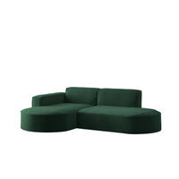 ECKSOFA Palma Xs In Noel - Grün, Holzwerkstoff/Textil (236/165cm) - Fun Möbel