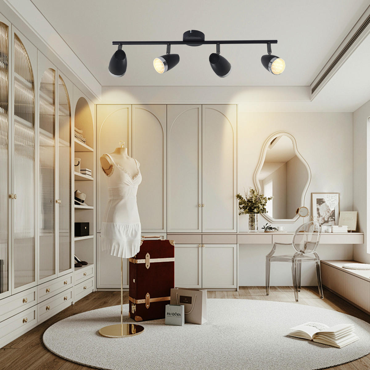 DECKENSTRAHLER Strahlstein 15.5/80/60 cm - Grau, Kunststoff (60/15.5/80cm) - ZMH