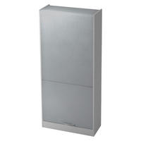 ROLLLADENSCHRANK - 5 Ordnerhöhen 40/90/200,4 cm in Grau/Silberfarben Bogengriff (Metall) - Silberfarben/Grau, Holzwerkstoff (90/200.4/40cm) - bümö