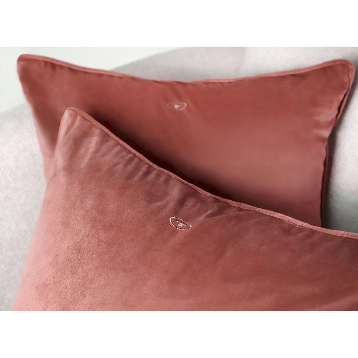 ZIERKISSENHÜLLE VELVET SIGNATURE - Rosa, Textil (45/45cm) - Tom Tailor