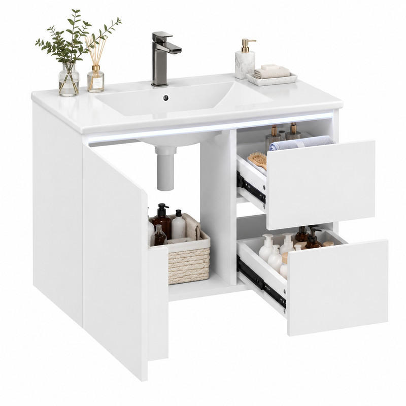 Beauniv Badezimmerschrank Weiß 46x50x76 cm