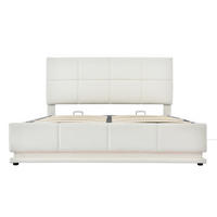 POLSTERBETT 160x200 Weiß LED Stauraum Kunstleder - Weiß, Textil (160/200cm) - FLIEKS