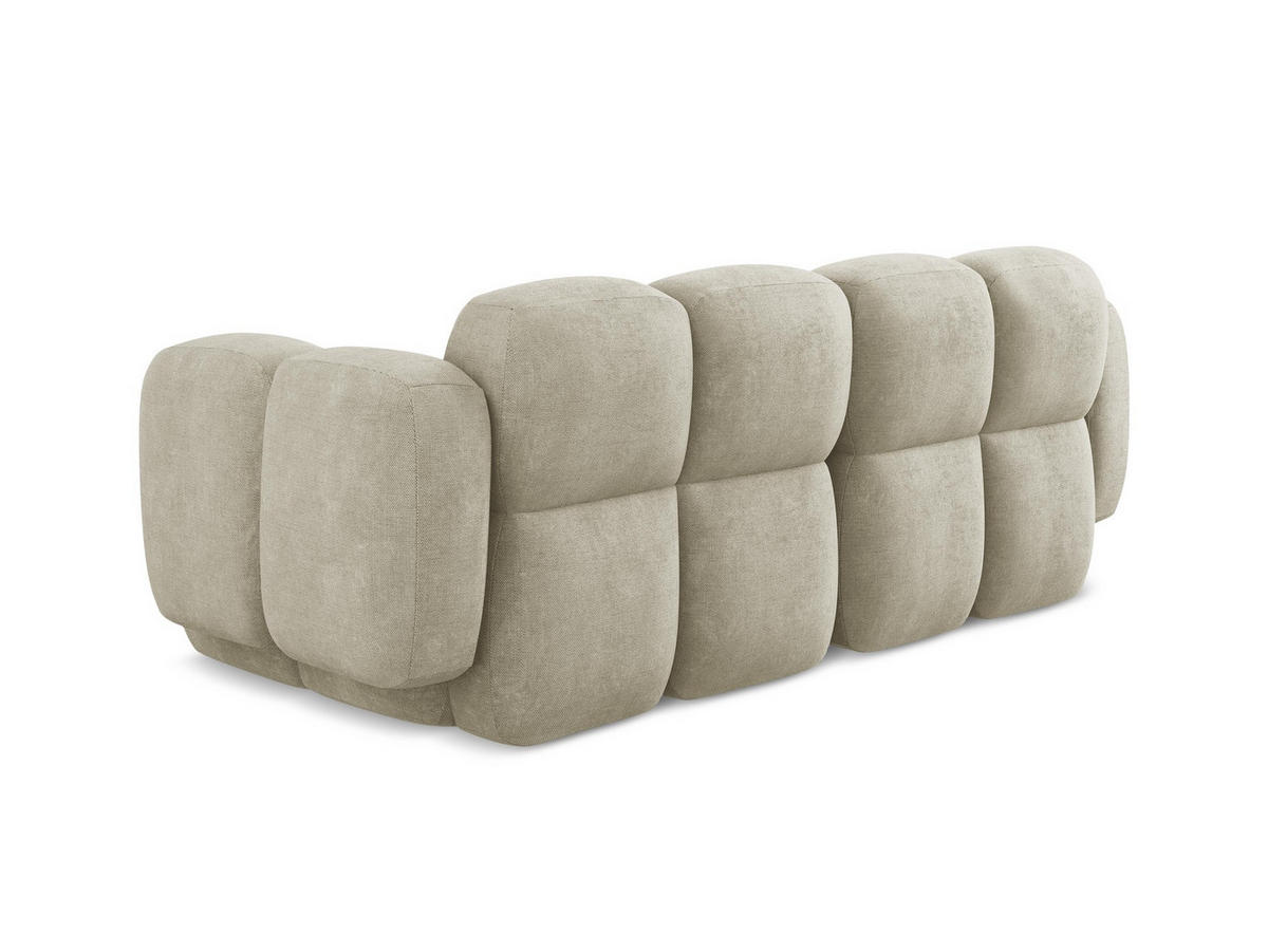 2-SITZER SOFA Chenille Stoff Beige - Beige/Schwarz, Holzwerkstoff/Kunststoff (210/72/115cm) - Makamii