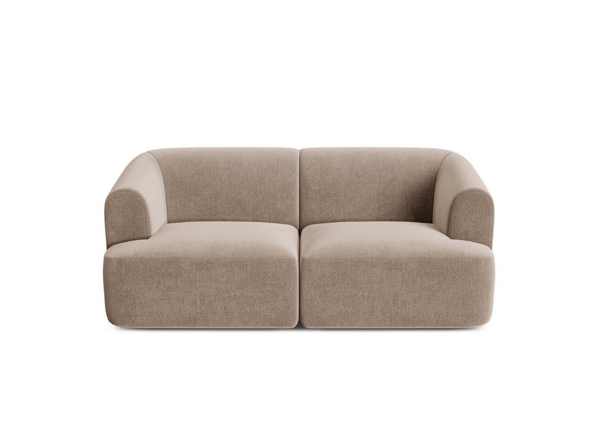 MODULARES-SOFA Campi aus Samt dunkelbeige 2 Sitzplätze - Mokka, Textil (90/70/180cm) - Cosmopolitan Design