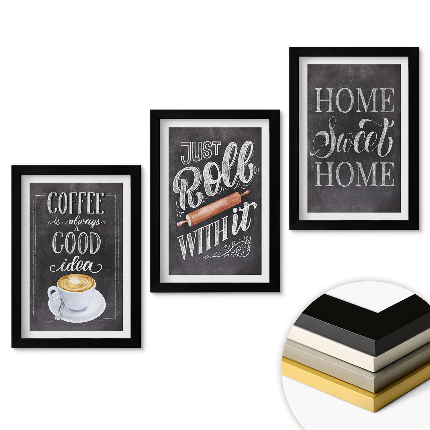 ArtPrintCave Wandbilder Schwarz 20x30 cm