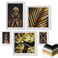 WANDBILDER 5er-Set - 50x50 cm & 20x30 cm & 40x60 cm Weißer Rahmen - Künstlerische Porträts von Frauen - Weiß, Kunststoff (40/60cm) - ArtPrintCave