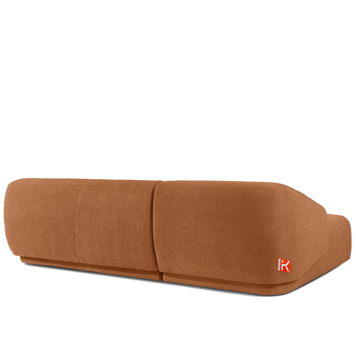 ECKSOFA LINKS VIRA, Rost, Bouclé - Rotbraun/Schwarz, Holz/Holzwerkstoff (300/160cm) - KONSIMO®