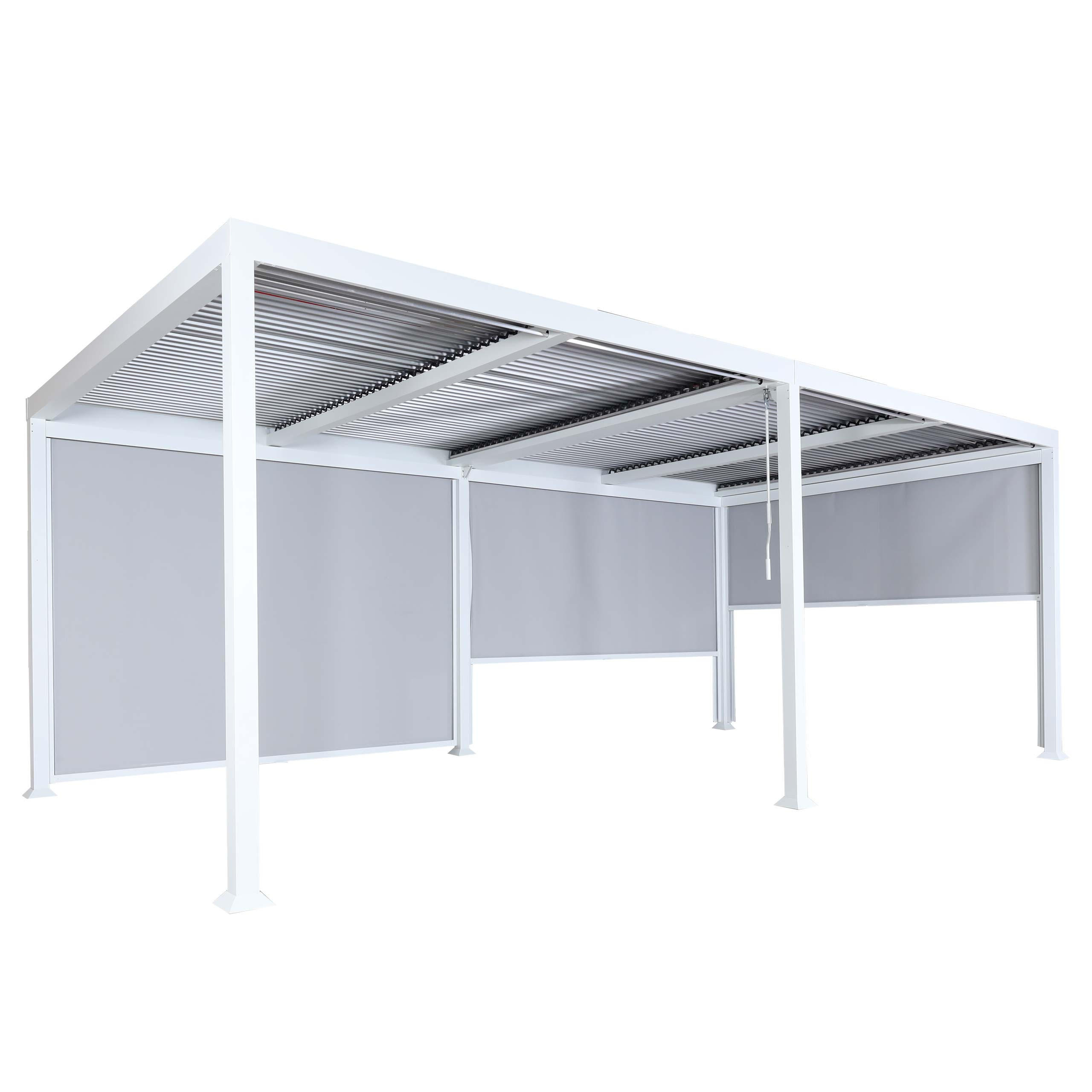 ALU PERGOLA MIT SEITENWAND Weiß - Weiß, Metall (590/224/306cm) - MCW