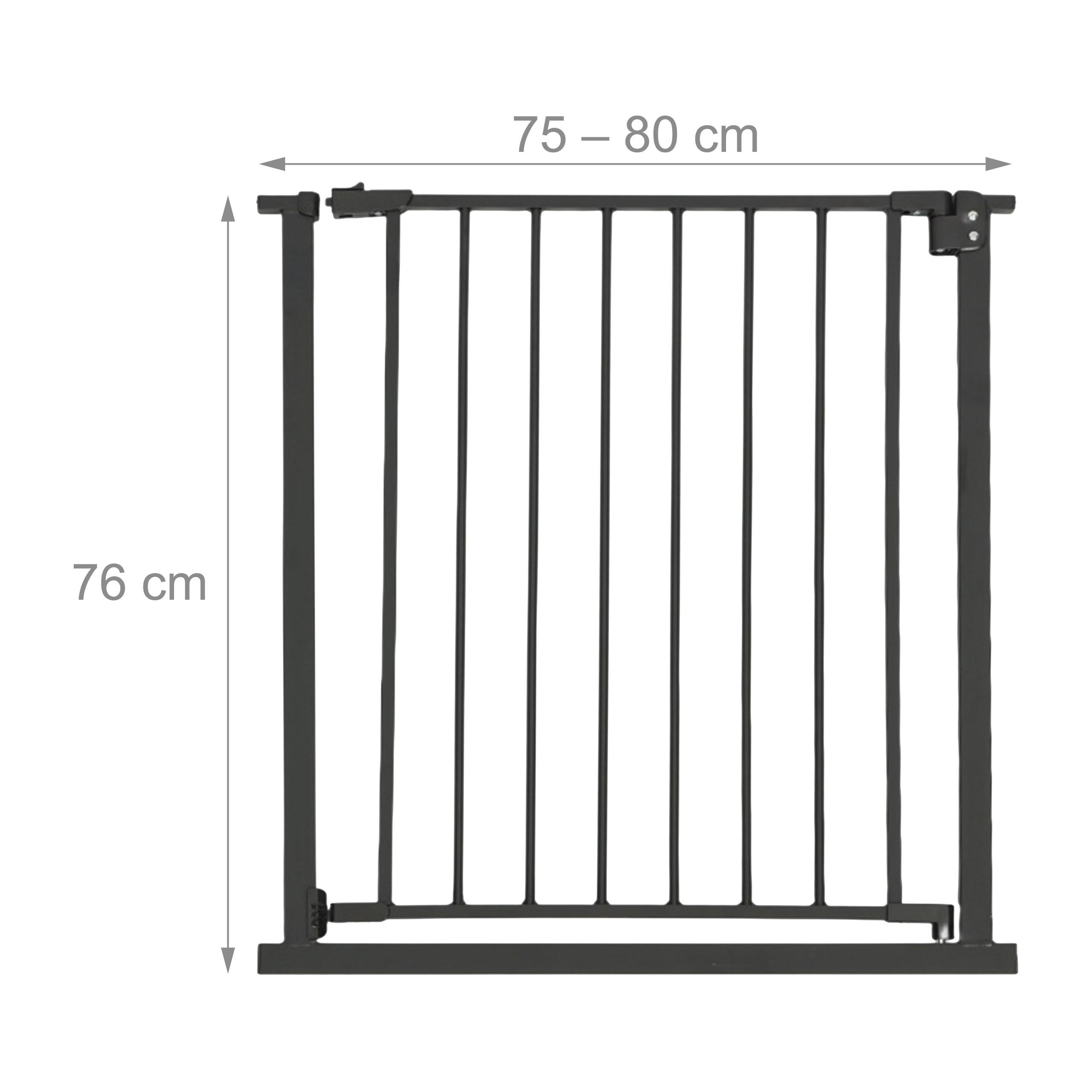 Thumbnail - Relaxdays Treppenschutzgitter, Schwarz, Kunststoff, Metall, 80x1 cm, Kindersicherheit, Treppenschutzgitter