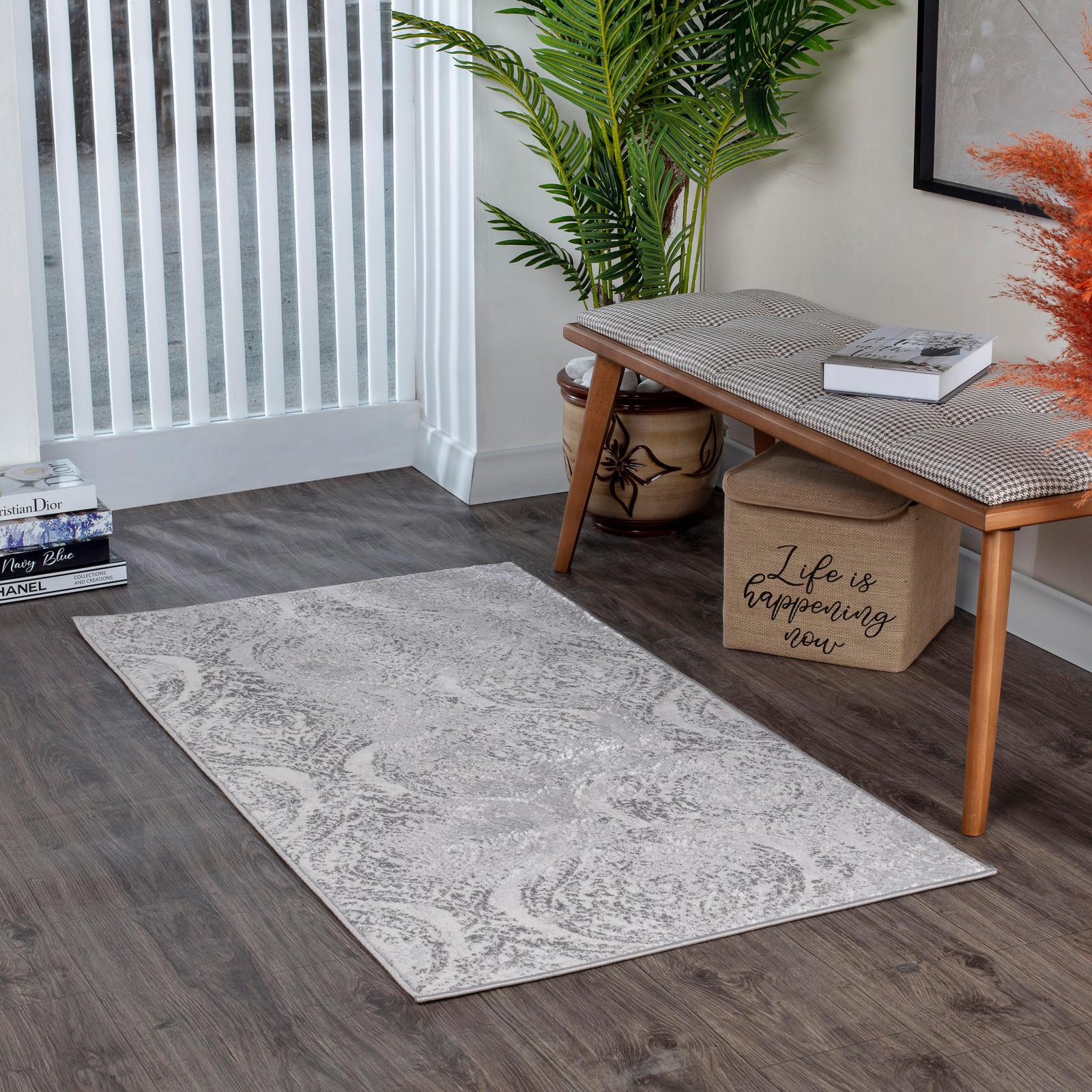 VINTAGE-TEPPICH 80/150 cm Weiß - Beige, Naturmaterialien/Textil (80/150cm) - LIVABLISS