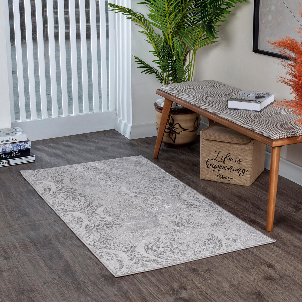 VINTAGE-TEPPICH 80/150 cm Weiß - Beige, Naturmaterialien/Textil (80/150cm) - LIVABLISS