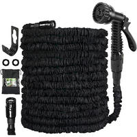 GARTENSCHLAUCH Flexibel 30 m mit 7 Funktionen Schwarz - Schwarz, Kunststoff (18cm)