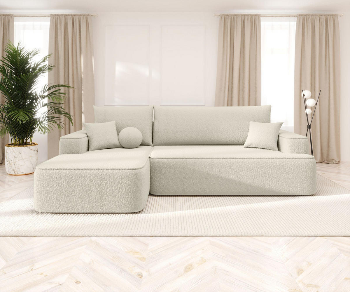 ECKSOFA mit Schlaffunktion FIGO Quelle 03 Links - Beige, Textil (250/150cm) - Bedante
