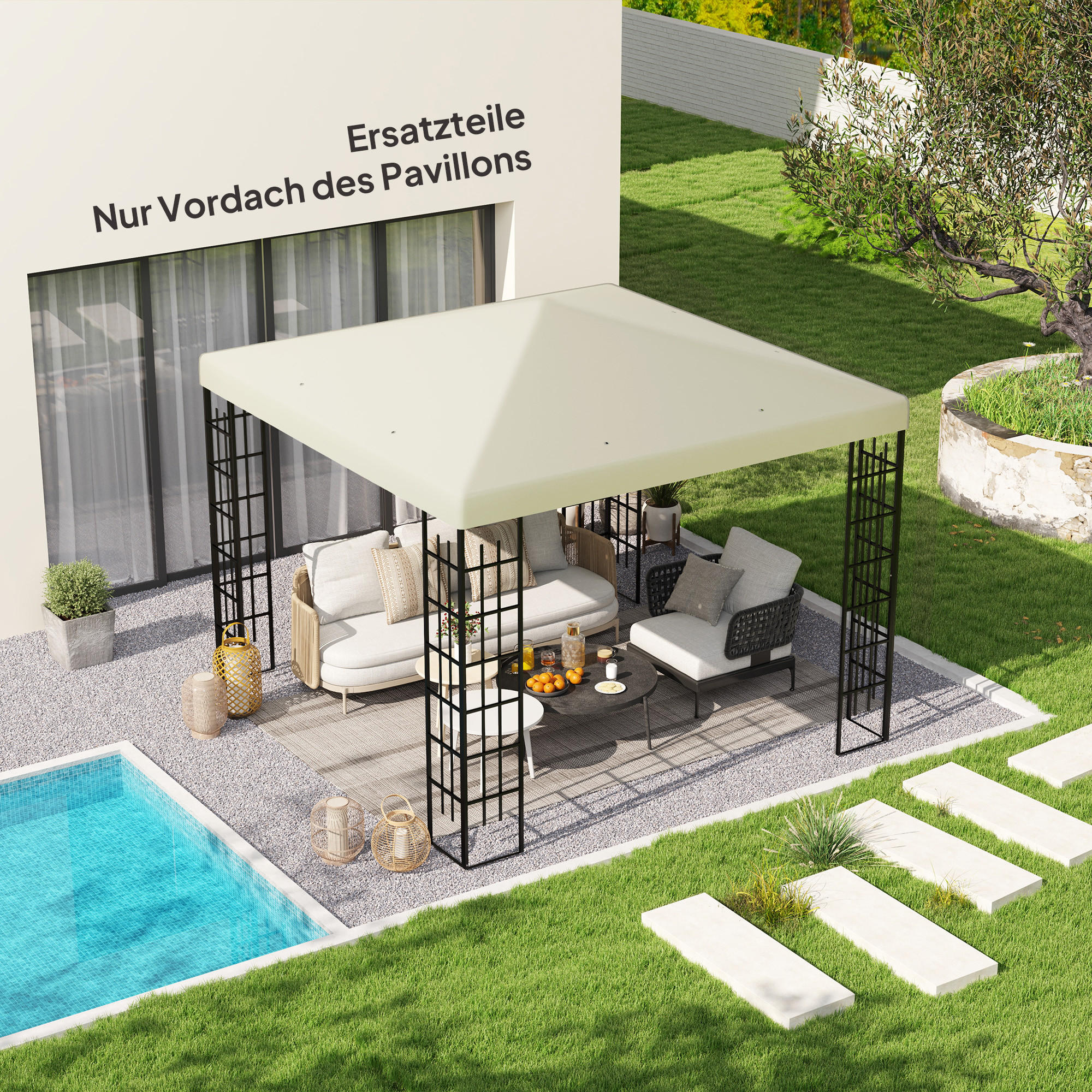 ERSATZDACH für Pavillon 3 x 3 m - Creme, Kunststoff (298/1/298cm) - Outsunny