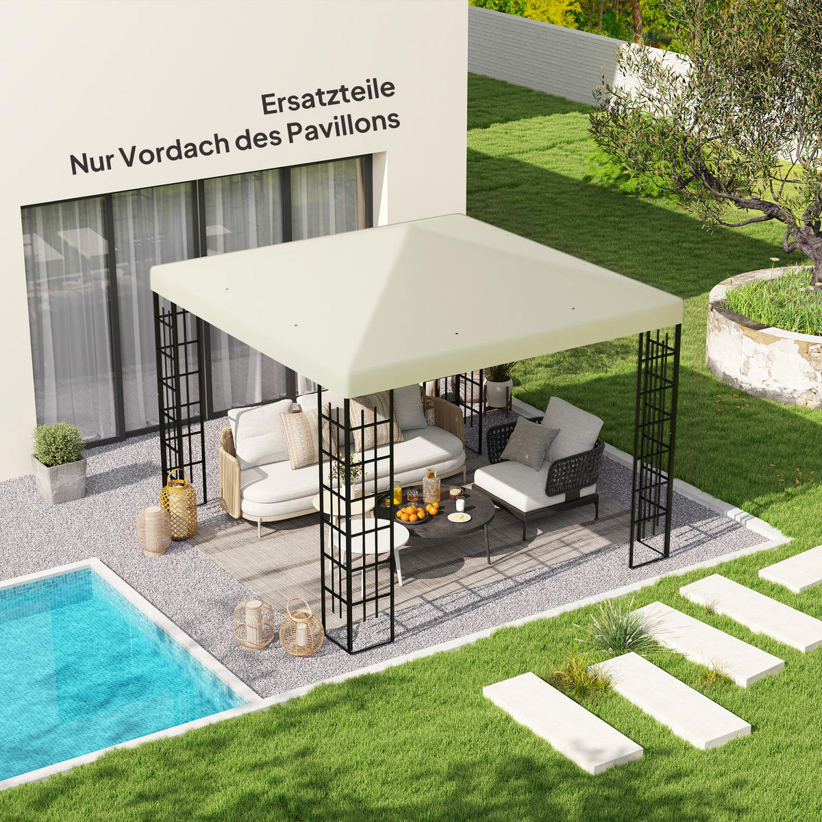 ERSATZDACH für Pavillon 3 x 3 m - Creme, Kunststoff (298/1/298cm) - Outsunny