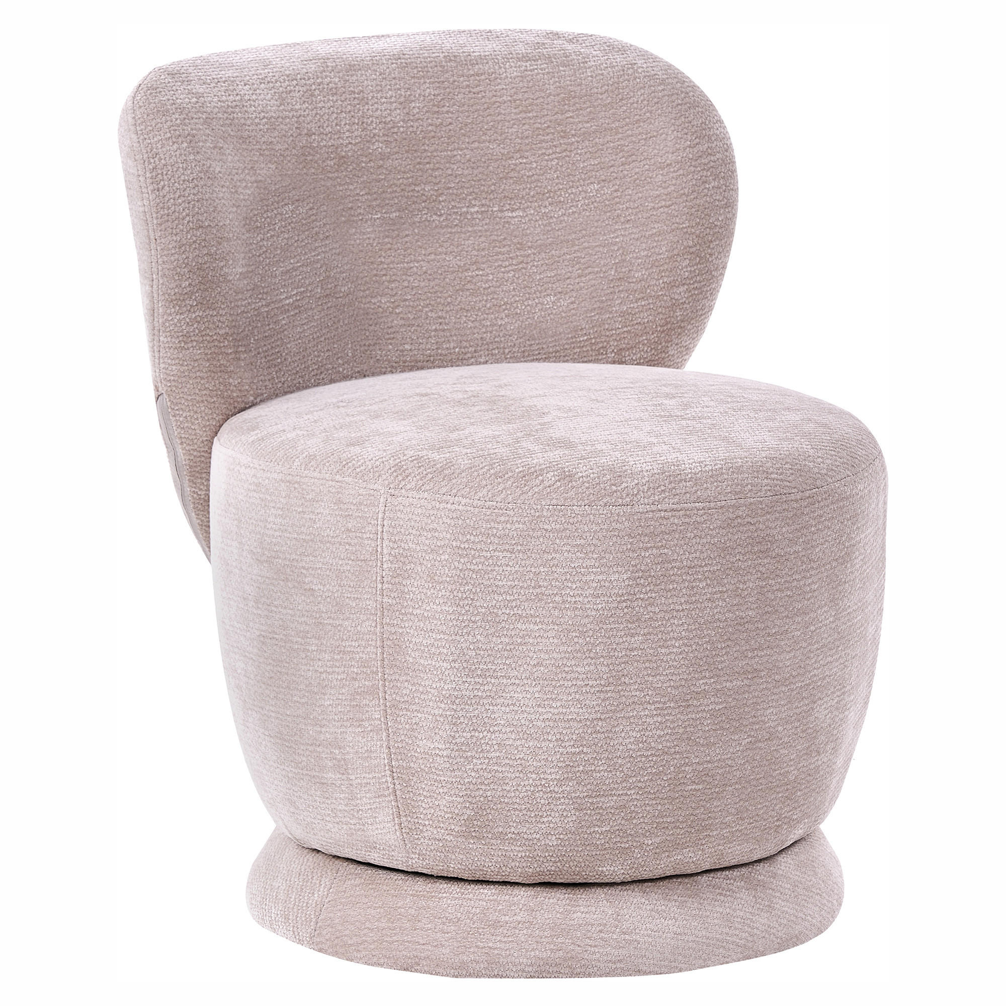 DREHSESSEL Chenillegewebe Beige Blomma - Hellgrün, Holz/Textil (60/72/63cm) - Beliani