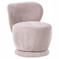 DREHSESSEL Chenillegewebe Beige Blomma - Hellgrün, Holz/Textil (60/72/63cm) - Beliani