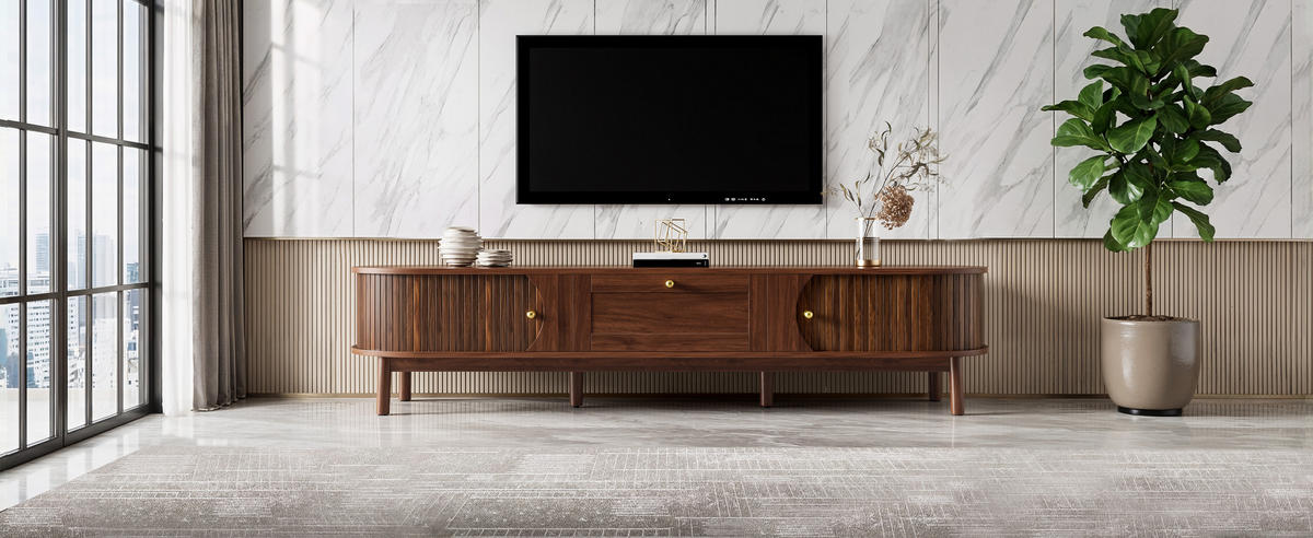 TV-SCHRANK Massivholz Schubladen - Walnussfarben, Holzwerkstoff (170/38/39.5cm)