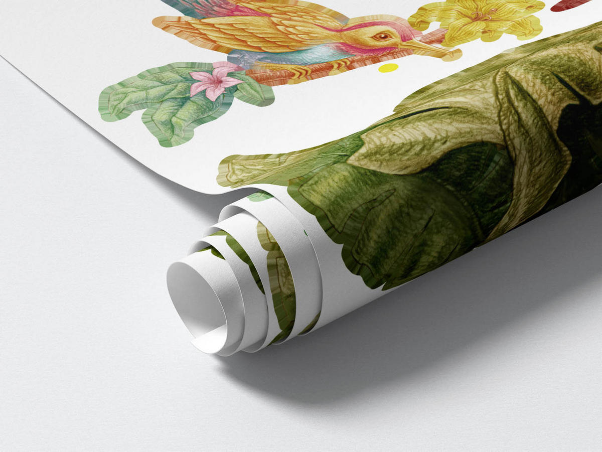 WANDAUFKLEBER 60x80cm - Dschungelsafari - Multicolor, Kunststoff (60/80/0.1cm) - Wallfluent