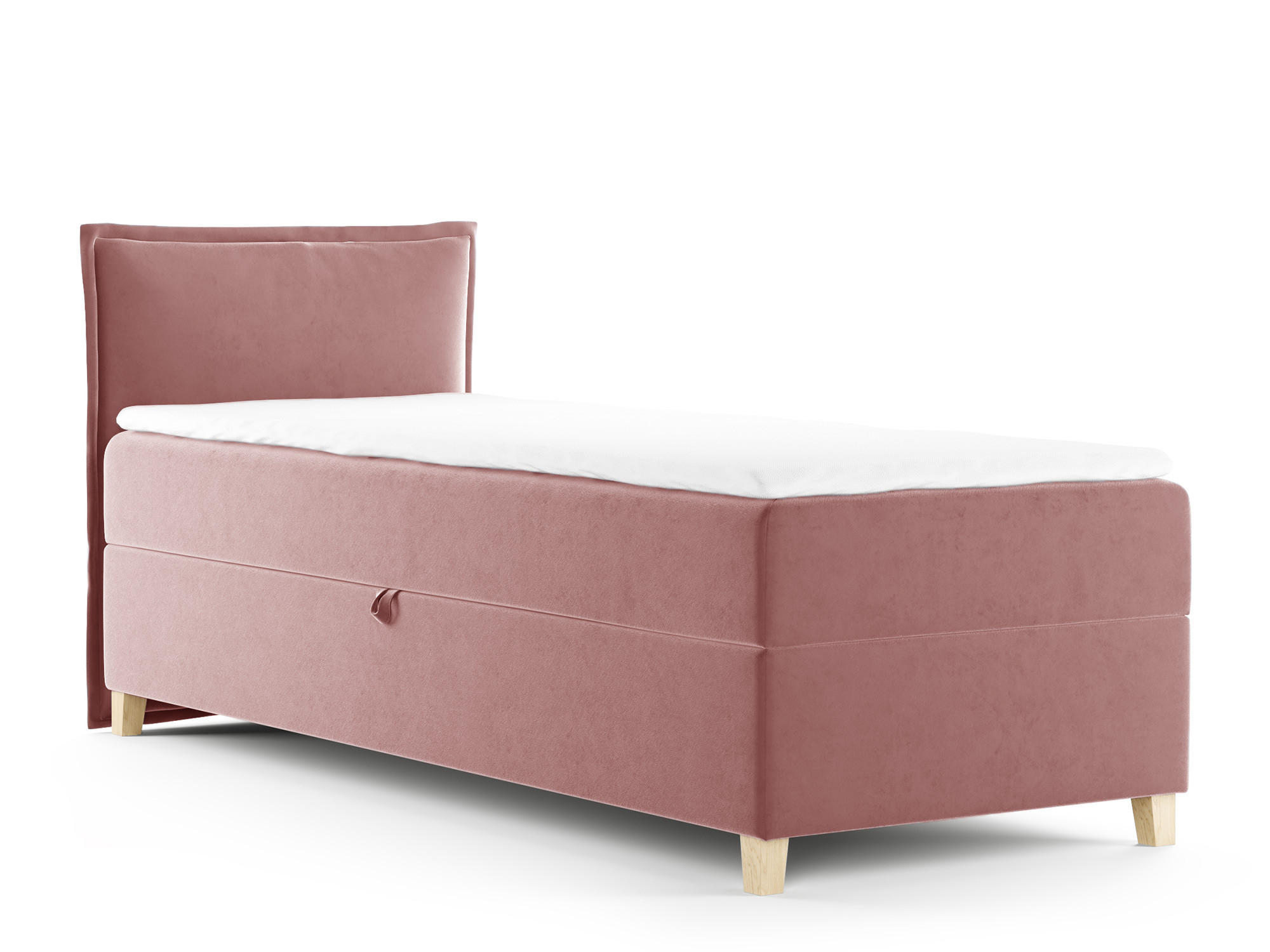 BOXBETT Fren Mini - 80x200 - pink (Kronos 29, Velvet) - Pink/Beige, Holz/Holzwerkstoff (80/200cm) - Sofnet